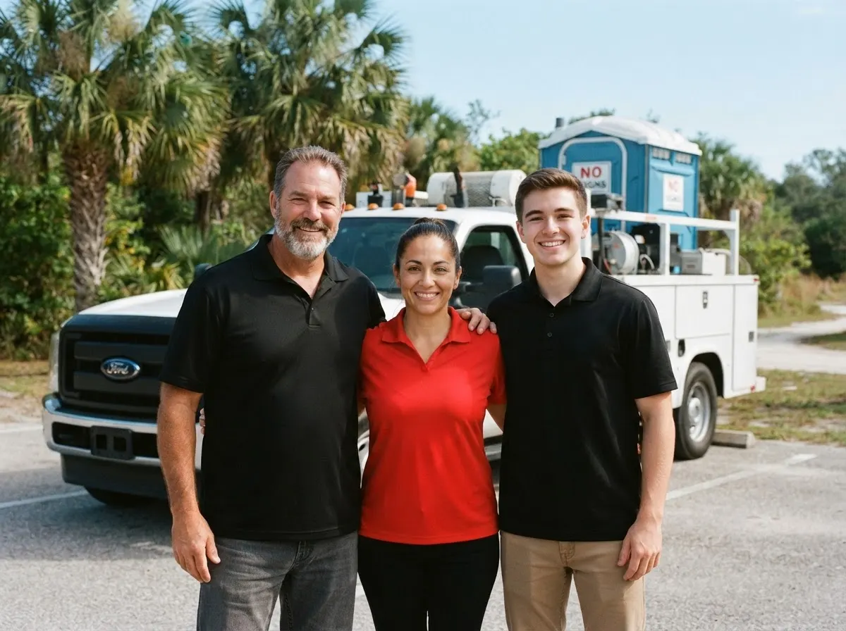 The Lone Wolf Portable Toilets team, portable toilet rentals in Tampa, FL